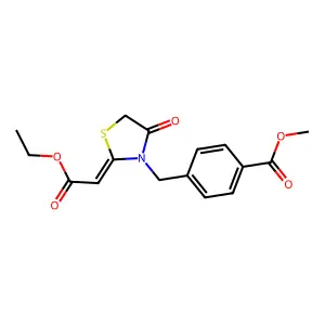 methyl 4-{[(2Z)-2-(2-ethoxy-2-oxoethylidene)-4-oxo-1,3-thiazolidin-3-yl]methyl}benzoate structure