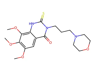 2,3-Dihydro-6,7,8-trimethoxy-3-[3-(4-morpholinyl)propyl]-2-thioxo-4(1H)-quinazolinone structure
