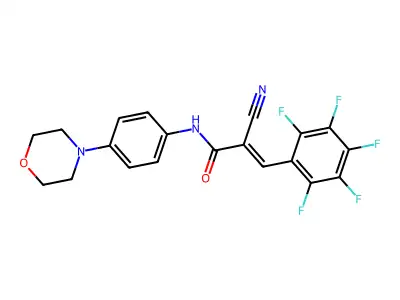 (E)-2-cyano-N-(4-morpholin-4-ylphenyl)-3-(2,3,4,5,6-pentafluorophenyl)prop-2-enamide structure