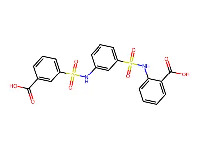 3-((3-((2-Carboxyphenyl)sulfamoyl)phenyl)sulfamoyl)benzoic acid structure