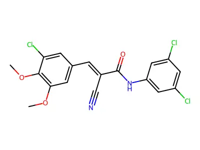 3-(3-chloro-4,5-dimethoxyphenyl)-2-cyano-N-(3,5-dichlorophenyl)prop-2-enamide structure