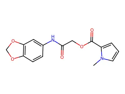 [2-(1,3-Benzodioxol-5-ylamino)-2-oxoethyl] 1-methylpyrrole-2-carboxylate structure