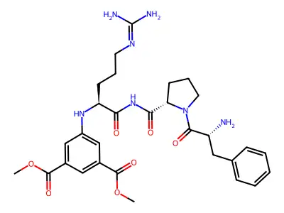 Phenylalanyl-prolyl-arginyl-5-amidoisophthalic acid dimethyl ester structure