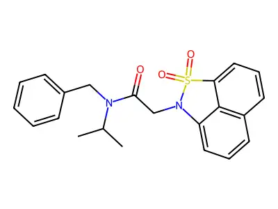 N-benzyl-2-(2,2-dioxo-2lambda6-thia-3-azatricyclo[6.3.1.04,12]dodeca-1(11),4,6,8(12),9-pentaen-3-yl)-N-propan-2-ylacetamide structure