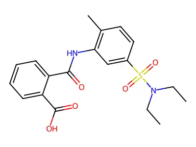 2-{[5-(Diethylsulfamoyl)-2-methylphenyl]carbamoyl}benzoic acid structure