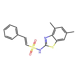 N-(4,6-dimethyl-1,3-benzothiazol-2-yl)-2-phenylethene-1-sulfonamide structure