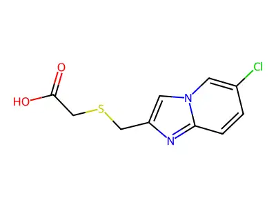 2-(((6-Chloroimidazo[1,2-a]pyridin-2-yl)methyl)thio)acetic acid structure