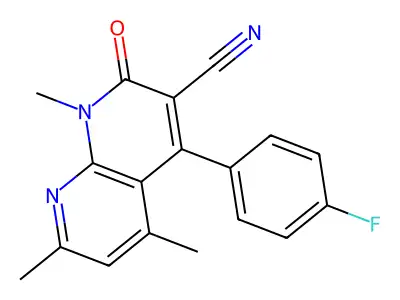 4-(4-Fluorophenyl)-1,5,7-trimethyl-2-oxo-1,8-naphthyridine-3-carbonitrile structure