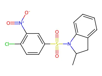 1-(4-chloro-3-nitrobenzenesulfonyl)-2-methyl-2,3-dihydro-1H-indole structure