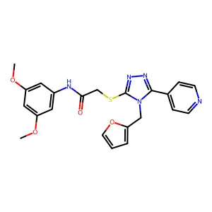 N-(3,5-dimethoxyphenyl)-2-{[4-(furan-2-ylmethyl)-5-(pyridin-4-yl)-4H-1,2,4-triazol-3-yl]sulfanyl}acetamide structure