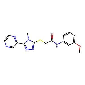 N-(3-methoxyphenyl)-2-{[4-methyl-5-(pyrazin-2-yl)-4H-1,2,4-triazol-3-yl]sulfanyl}acetamide structure