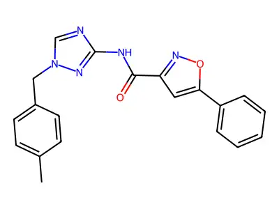 N-[1-[(4-methylphenyl)methyl]-1,2,4-triazol-3-yl]-5-phenyl-1,2-oxazole-3-carboxamide structure