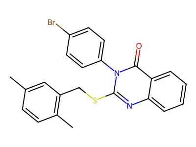 3-(4-Bromophenyl)-2-((2,5-dimethylbenzyl)thio)-4(3H)-quinazolinone structure