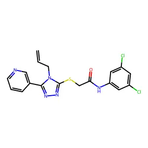 N-(3,5-dichlorophenyl)-2-{[4-(prop-2-en-1-yl)-5-(pyridin-3-yl)-4H-1,2,4-triazol-3-yl]sulfanyl}acetamide structure