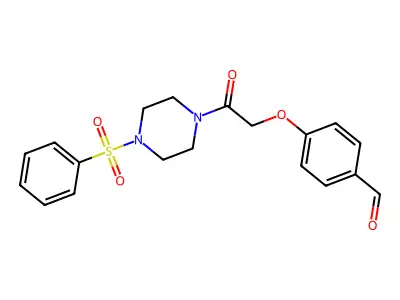 4-[2-[4-(Benzenesulfonyl)piperazin-1-yl]-2-oxoethoxy]benzaldehyde structure