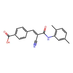 4-{2-Cyano-2-[(2,5-dimethylphenyl)carbamoyl]eth-1-en-1-yl}benzoic acid structure