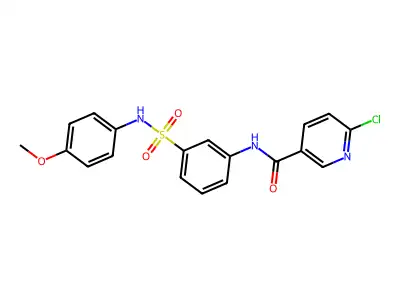 6-chloro-N-[3-[(4-methoxyphenyl)sulfamoyl]phenyl]pyridine-3-carboxamide structure