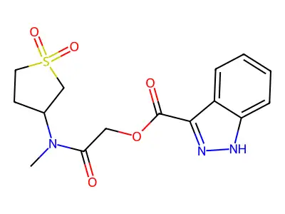 [2-[(1,1-dioxothiolan-3-yl)-methylamino]-2-oxoethyl] 1H-indazole-3-carboxylate structure
