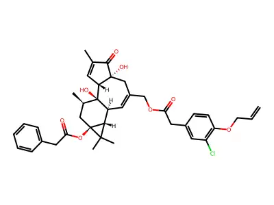 12-Deoxyphorbol-13-phenylacetate-20-(3-chloro-4-allyloxyphenylacetate) structure