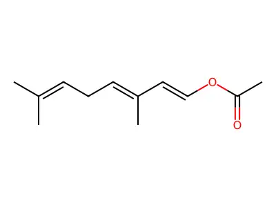 1,3,6-Octatrien-1-ol, 3,7-dimethyl-, 1-acetate structure