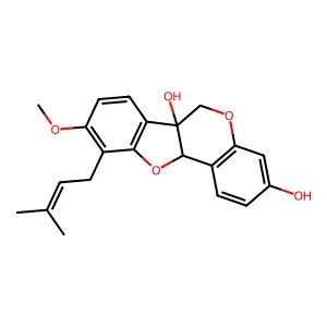3,6a-Dihydroxy-9-methoxy-10-prenylpterocarpan structure