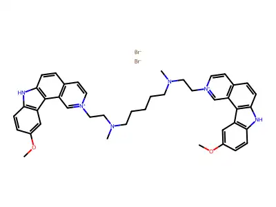 7H-Pyrido(4,3-c)carbazolium, 2,2'-(1,10-decanediyl)bis(10-methoxy-, dibromide structure