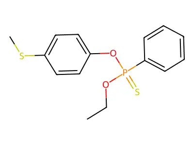 Phosphonothioic acid, phenyl-, O-ethyl O-(p-(methylthio)phenyl) ester structure