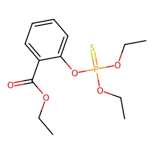 Benzoic acid, 2-((diethoxyphosphinothioyl)oxy)-, ethyl ester structure
