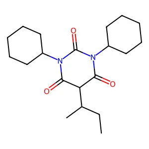 5-(Butan-2-yl)-1,3-dicyclohexyl-1,3-diazinane-2,4,6-trione structure