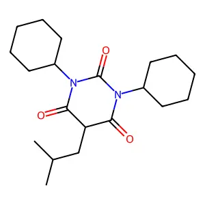 Barbituric acid, 1,3-dicyclohexyl-5-isobutyl- structure
