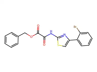 Phenylmethyl 2-((4-(2-bromophenyl)-2-thiazolyl)amino)-2-oxoacetate structure