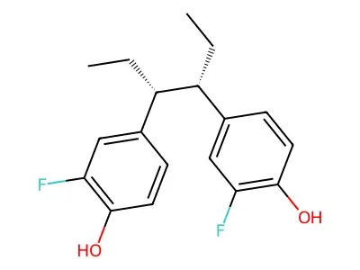 Phenol, 4,4'-(1,2-diethylethylene)bis(2-fluoro- structure