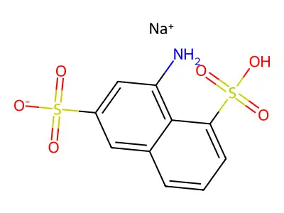 Sodium hydrogen 8-aminonaphthalene-1,6-disulphonate structure