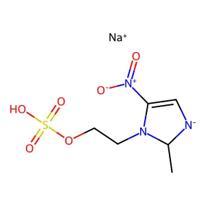 1H-Imidazole-1-ethanol, 2-methyl-5-nitro-, hydrogen sulfate (ester), sodium salt structure