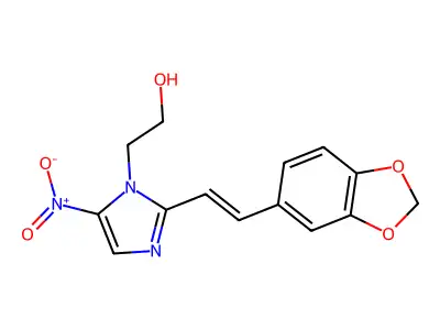 2-(2-(1,3-Benzodioxol-5-yl)ethenyl)-5-nitro-1H-imidazole-1-ethanol structure