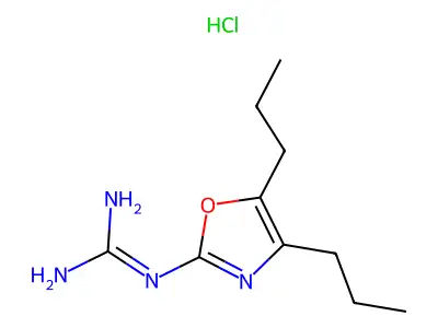Guanidine, (4,5-dipropyl-2-oxazolyl)-, monohydrochloride structure