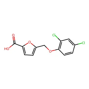5-[(2,4-Dichlorophenoxy)methyl]-2-furancarboxylic acid structure