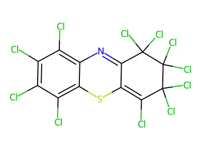 1,1,2,2,3,3,4,6,7,8,9-undecachloro-2,3-dihydro-1H-phenothiazine structure