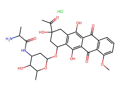 L-Alanyldaunorubicin hydrochloride structure