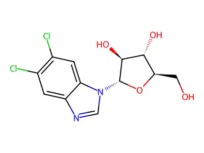 Benzimidazole, 5,6-dichloro-1-(alpha-D-arabinofuranosyl)- structure