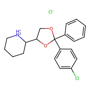 1,3-Dioxolane, 2-(p-chlorophenyl)-2-phenyl-4-(2-piperidyl)-, hydrochloride structure