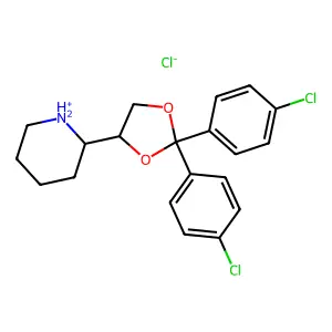 1,3-Dioxolane, 2,2-bis(p-chlorophenyl)-4-(2-piperidyl)-, hydrochloride structure