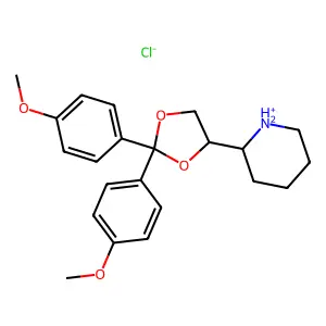 1,3-Dioxolane, 2,2-bis(p-methoxyphenyl)-4-(2-piperidyl)-, hydrochloride, alpha- structure