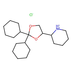 2-(2,2-Dicyclohexyl-1,3-dioxolan-4-yl)piperidine--hydrogen chloride (1/1) structure