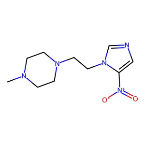 Piperazine, 1-methyl-4-(2-(5-nitro-1H-imidazol-1-yl)ethyl)- structure