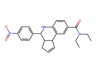 N,N-diethyl-4-(4-nitrophenyl)-3a,4,5,9b-tetrahydro-3H-cyclopenta[c]quinoline-8-carboxamide structure