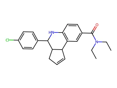 4-(4-chlorophenyl)-N,N-diethyl-3a,4,5,9b-tetrahydro-3H-cyclopenta[c]quinoline-8-carboxamide structure