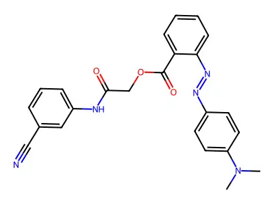 (3-cyanophenyl)carbamoylmethyl 2-(4-dimethylaminophenyl)diazenylbenzoate structure