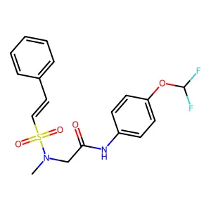 N-[4-(difluoromethoxy)phenyl]-2-(N-methyl-2-phenylethenesulfonamido)acetamide structure