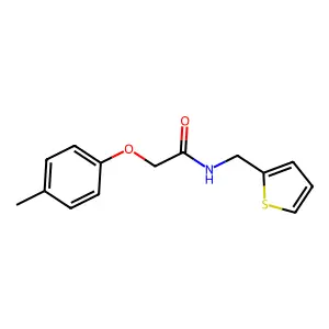 2-(4-methylphenoxy)-N-[(thiophen-2-yl)methyl]acetamide structure